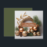 Rustige altijdgroene en houten krans feestdagenkaart<br><div class="desc">Een elegante moderne feestelijke altijdgroene kerstkrans gemaakt van altijdgroen en hout,  met rustieke boho decoraties en dennenappels.</div>