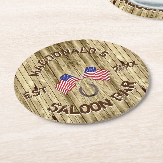 Rustige Amerikaanse bar Ronde Kartonnen Onderzetter (Gebogen)
