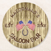 Rustige Amerikaanse bar Ronde Kartonnen Onderzetter (Voorkant)