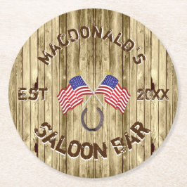 Rustige Amerikaanse bar Ronde Kartonnen Onderzetter