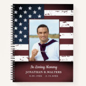 Rustige Amerikaanse Flag Militaire Funeral Guestbo Notitieboek (Voorkant)