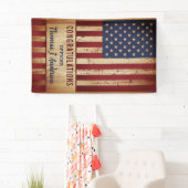 Rustige Amerikaanse politie van de vlag Spandoek (Insitu)