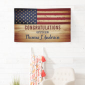 Rustige Amerikaanse politie van de vlag Spandoek (Insitu)