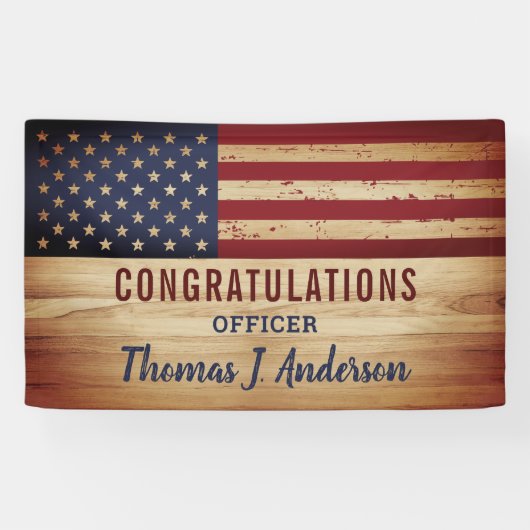 Rustige Amerikaanse politie van de vlag Spandoek (Horizontaal)