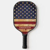 Rustige Amerikaanse vlag - Aangepersonaliseerd Ame Pickleball Paddle (Achterkant)