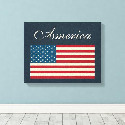 Rustige Amerikaanse vlag Canvas Afdruk (Insitu (Houten vloer))
