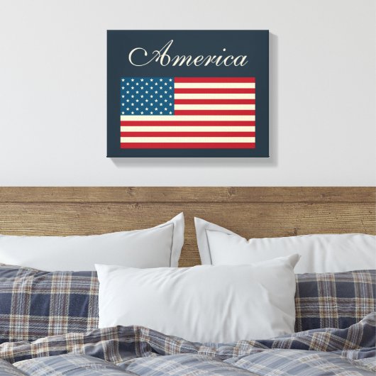 Rustige Amerikaanse vlag Canvas Afdruk (Insitu (Slaapkamer))