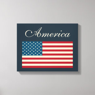 Rustige Amerikaanse vlag Canvas Afdruk