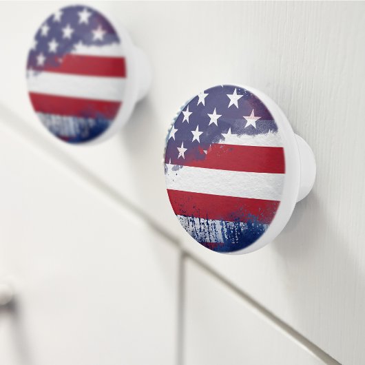 Rustige Amerikaanse Vlag Keramische Treknop Knop