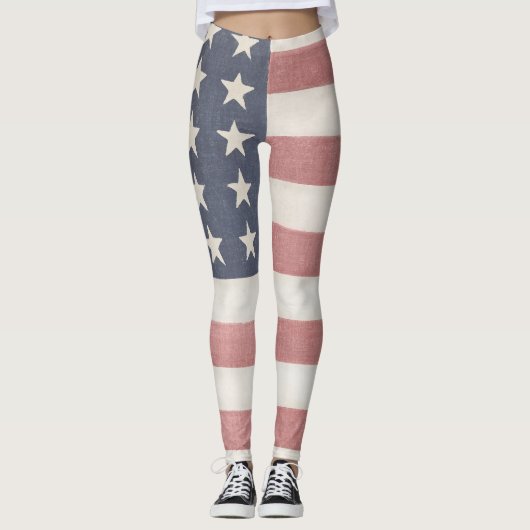 Rustige Amerikaanse vlag Leggings (Voorkant)