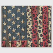 Rustige Amerikaanse Vlag Luipaardprint (1) Cadeaupapier (Vlak)