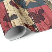 Rustige Amerikaanse Vlag Luipaardprint (1) Cadeaupapier (Rol Hoek)