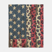 Rustige Amerikaanse Vlag Luipaardprint (1) Fleece Deken (Voorkant)