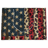 Rustige Amerikaanse Vlag Luipaardprint (1) Groot Cadeauzakje (Voorkant)