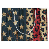 Rustige Amerikaanse Vlag Luipaardprint (1) Groot Cadeauzakje (Achterkant)