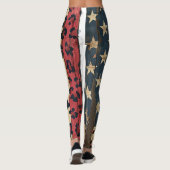Rustige Amerikaanse vlag luipaardprint (1) Leggings (Achterkant)
