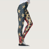 Rustige Amerikaanse vlag luipaardprint (1) Leggings (Rechts)
