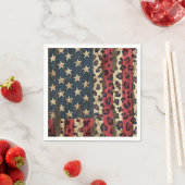 Rustige Amerikaanse vlag luipaardprint (1) Servet (Insitu)