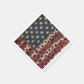 Rustige Amerikaanse vlag luipaardprint (1) Servet (Hoek)