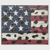 Rustige Amerikaanse Vlag Luipaardprint (2) Cadeaupapier (Vlak)
