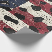 Rustige Amerikaanse Vlag Luipaardprint (2) Cadeaupapier (Hoek)