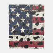 Rustige Amerikaanse vlag luipaardprint (2) Fleece Deken (Voorkant)