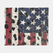 Rustige Amerikaanse vlag luipaardprint (2) Fleece Deken (Voorkant (Horizontaal))