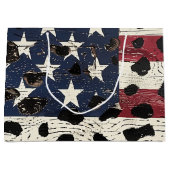 Rustige Amerikaanse vlag luipaardprint (2) Groot Cadeauzakje (Voorkant)