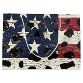 Rustige Amerikaanse vlag luipaardprint (2) Groot Cadeauzakje (Achterkant)