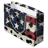 Rustige Amerikaanse vlag luipaardprint (2) Groot Cadeauzakje (Achterkant Gekanteld)