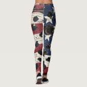 Rustige Amerikaanse vlag luipaardprint (2) Leggings (Achterkant)