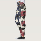 Rustige Amerikaanse vlag luipaardprint (2) Leggings (Links)