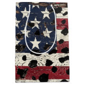 Rustige Amerikaanse Vlag Luipaardprint (2) Medium Cadeauzakje (Voorkant)