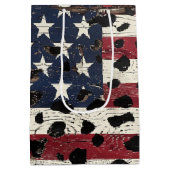 Rustige Amerikaanse Vlag Luipaardprint (2) Medium Cadeauzakje (Achterkant)