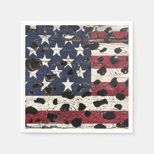 Rustige Amerikaanse vlag luipaardprint (2) Servet (Voorkant)