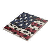 Rustige Amerikaanse vlag luipaardprint (2) Tegeltje (Zijkant)