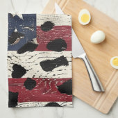 Rustige Amerikaanse vlag luipaardprint (2) Theedoek (Quarter Fold)