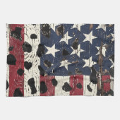 Rustige Amerikaanse vlag luipaardprint (2) Theedoek (Horizontaal)