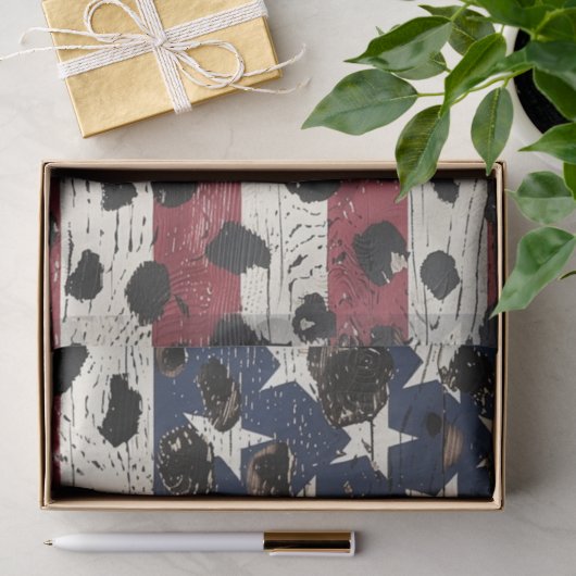 Rustige Amerikaanse vlag luipaardprint (2) Tissuepapier (Geschenk)