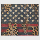 Rustige Amerikaanse Vlag Luipaardprint (3) Cadeaupapier (Vlak)