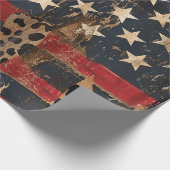 Rustige Amerikaanse Vlag Luipaardprint (3) Cadeaupapier (Hoek)