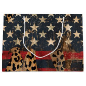 Rustige Amerikaanse Vlag Luipaardprint (3) Groot Cadeauzakje (Voorkant)