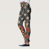 Rustige Amerikaanse Vlag Luipaardprint (3) Leggings (Links)