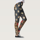 Rustige Amerikaanse Vlag Luipaardprint (3) Leggings (Rechts)