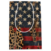 Rustige Amerikaanse vlag luipaardprint (3) Medium Cadeauzakje (Voorkant)