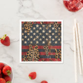 Rustige Amerikaanse Vlag Luipaardprint (3) Servet (Insitu)