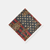 Rustige Amerikaanse Vlag Luipaardprint (3) Servet (Hoek)
