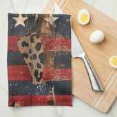 Rustige Amerikaanse vlag luipaardprint (3) Theedoek (Quarter Fold)