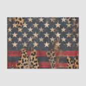 Rustige Amerikaanse Vlag Luipaardprint (3) Tissuepapier (Voorkant)