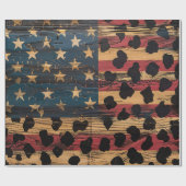 Rustige Amerikaanse vlag luipaardprint (4) Cadeaupapier (Vlak)